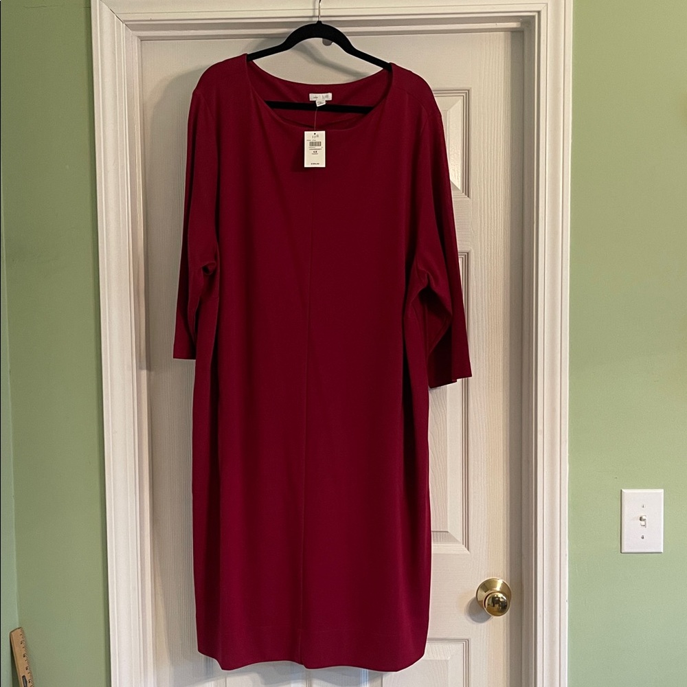 JJill Red Ponte Sheath Dress-Sz 4X-new